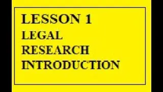 Thumbnail: Introduction to Legal Research & Writing 001