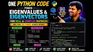 Thumbnail: Eigenvalues & Eigenvectors in Python | One Code for Real & Complex Matrices