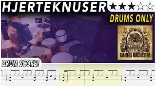 Thumbnail: Hjerteknuser (DRUMS ONLY) - Kaizers Orchestra | DRUM SCORE Sheet Music | #741 DRUMSCRIBE