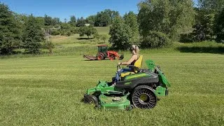 Thumbnail: Mowing with the John Deere Z970R and Kubota LX2610.