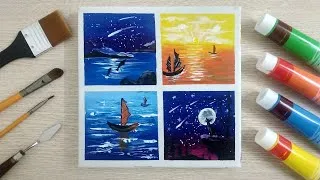 Thumbnail: Daily relaxaxing #2 How to Draw Sky, Mountain and Sea, Acrylic Painting | Step by Step | DT Art