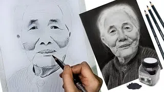 Thumbnail: 👉 Charcoal Pencil Challenge 🌈 How to draw beautiful portrait on a paper | Dinh Huy Art
