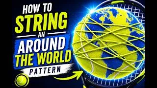 Thumbnail: How to string an around the world tennis pattern | ATW | One piece stringing 