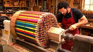 Thumbnail: From Raw Wood, Colored Pencils & Epoxy Resin to a Stunning Multicolored Masterpiece!