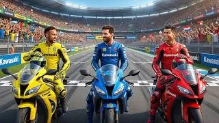 Thumbnail: Neymar vs Messi vs Ronaldo – The FASTEST Bike Race Ever… Only ONE Becomes King 👑