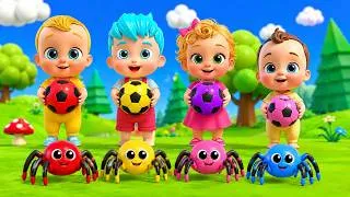Thumbnail: 5 Little Spider (Learning Colors Song) | Dudu dada Nursery Rhymes & Kids Songs