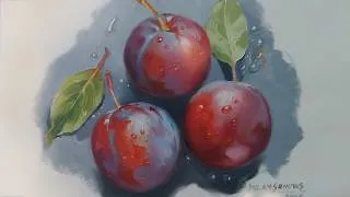 Thumbnail: Fruits still Life Oil Painting | Dulam Srinivas