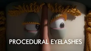 Thumbnail: Procedural Eyelashes with Geometry Nodes in Blender.