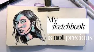 Thumbnail: Why I was scared to draw in my sketchbook | How to actually fill yours