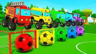 Thumbnail: Sing a song Bingo - 🌈 Learn Colors with Toy Cars Playing Soccer ⚽| DuZoo Nursery Rhymes & Kids Songs