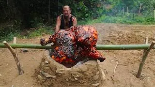Thumbnail: Grilled chicken Over Bamboo Charcoal - Recipe For Grilling a Whole Chicken - Dwarf Food