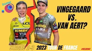 Thumbnail: Vingegaard Vs van Aert? | 2023 Tour de France Stages 1-3 recap | DYE! Cycling Podcast #2