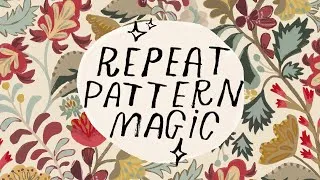 Thumbnail: How I paint a folksy floral repeat | Weekly gouache sketchbook tour | Floral half drop