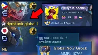 Thumbnail: I PRETEND DARK SYSTEM IN SOLO RANKED!! THEN SHOWING MY GLOBAL 1 BADGE… 😂 - MLBB