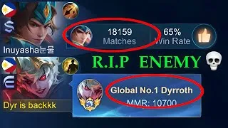 Thumbnail: TOP 1 GLOBAL DYRROTH + 18K MATCHES ZILONG = R.I.P ENEMY 😂 - MLBB