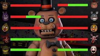 Thumbnail: [SFM FNaF] FNaF 1 vs FNaF 2 Movie Animatronics WITH Healthbars