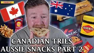 Thumbnail: CANADIAN TRIES OUT AUSTRALIAN SNACKS (Part 2) feat. Vegemite, Tim Tams, Anzac Biscuits, and more!