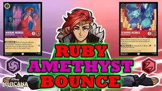 Thumbnail: BOUNCE Is Back! Ruby Amethyst Bounce Evasive Guide - Disney Lorcana Deck Set 12