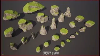 Thumbnail: Stylized Rock Pack Vol 1 - Technical shader promo (Avaliable on FAB marketplace)