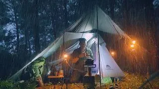 Thumbnail: Go Back to The Forest 🌲 Heavy Rain Camping for Relaxing | Hot Tent Camping