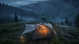 Thumbnail: The Heavy Rain Turned into Storm ⛈️ Relaxing Camping in Stormy Weather (4K)