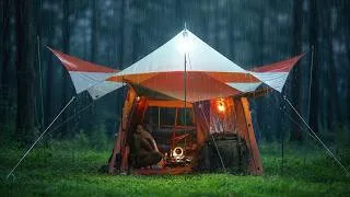 Thumbnail: I Made a Cozy Tiny Tent in Heavy Rain Just For Relaxing - Rain Camping (4K)