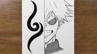 Thumbnail: How to Draw Gojo with the Konoha Symbol | Step-by-Step Anime Drawing Tutorial