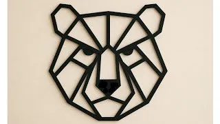 Thumbnail: DIY Geometric Bear Wall Art with Popsicle Sticks | Easy Modern Home Decor Idea
