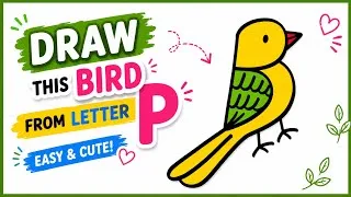 Thumbnail: How to draw a bird step by step| Bird drawing from letter P