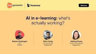 Thumbnail: Al in e-learning: what’s actually working? | Easygenerator webinars