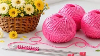 Thumbnail: You won't believe how fast this knitting pattern grows! ⚡️ Suitable for beginners.