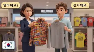 Thumbnail: Korean Conversation Practice: Shopping for Clothes (TOPIK 1) | Easy Korean for Beginners