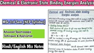 Thumbnail: Chemical & Electronic State Binding Energies Analysis In Hindi | MSc 3rd Sem (NEP Syllabus) In Hindi