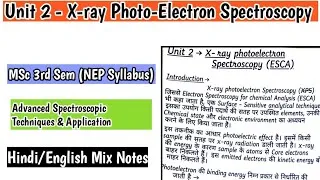 Thumbnail: X-ray Photo-Electron Spectroscopy in Hindi | MSc 3rd Sem (NEP Syllabus) In Hindi Notes 