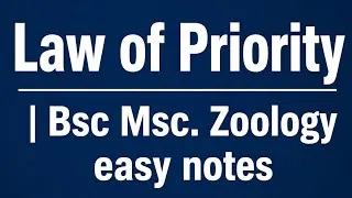 Thumbnail: Law of Priority | Bsc Msc. Zoology #fyp #easynotes
