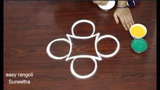 Thumbnail: simple rangoli designs with dots🌸easy rangoli lotus kolam designs🌸muggulu designs for festivals