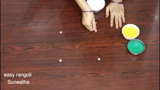Thumbnail: simple and easy rangoli🌸rangoli designs with dots easy and beautiful🌸how to draw muggulu with dots