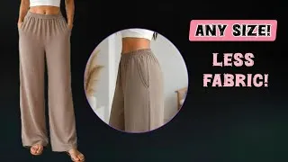 Thumbnail: ✅ No Pattern Muslin Palazzo Pants | Any Size, Save Fabric! 
