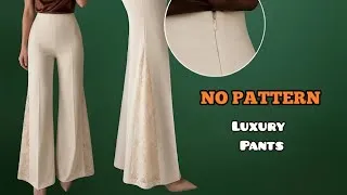 Thumbnail: ✅ Sew Wide-Leg Pants Without a Pattern | Lace Panels