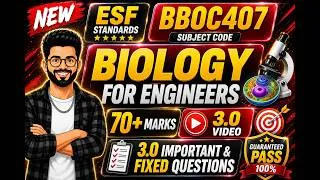Thumbnail: 🔥Biology for Engineers | BBOC407 | 3.0 |Important Questions + Answers | VTU 4th Sem |ESF STANDARDS 💯