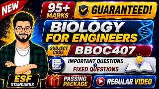 Thumbnail: 🔥 Biology for Engineers | BBOC407 | Important Questions  | Fixed Questions & Passing Package 🚀 #bio