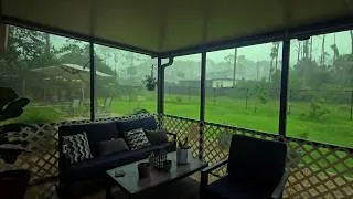 Thumbnail: REAL Heavy Rain and Thunder on a Cozy Screened Porch ⛈️ Natural Storm Sounds for Deep Sleep