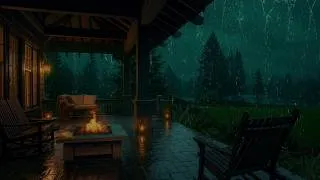 Thumbnail: Sheltered from the THUNDERSTORM – Heavy Rain on a Cozy Cabin Porch for Deep Sleep