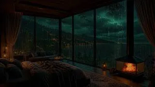 Thumbnail: ⚡Seaside Rainstorm Night ⚡ Heavy Rain and Thunder Sounds for Deep Cabin Sleep