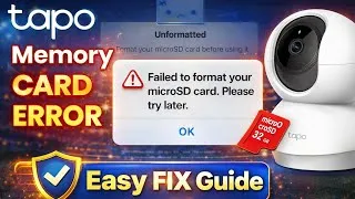 Thumbnail: Failed to initialize SD card Tapo Camera fix | Failed to format your micro SD card TAPO camera error