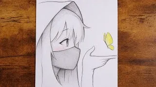 Thumbnail: How to Draw a Masked Anime Girl and Butterfly EASY