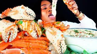 Thumbnail: KING CRAB SEAFOOD BOIL MUKBANG | SEAFOOD MUKBANG | CHEESY ALFREDO SAUCE | SEAFOOD BOIL | ASMR EATING
