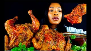 Thumbnail: ASMR Whole Rotisserie Chicken Mukbang with Nuclear Fire Cheese Sauce | No Talking Eating Sounds