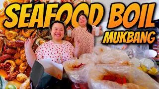 Thumbnail: Seafood Boil Mukbang Giant Shrimp + Snow Crab + Crawfish 먹방 Eating Show with @MichelleYeji !!!