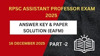 Thumbnail: RPSC Assistant Professor Answer Key 2025 | Assistant EAFM Paper Solution | Economics Shiksha ||